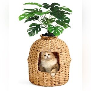 Setvson Cat Litter Box Plant Furniture Enclosure - BN